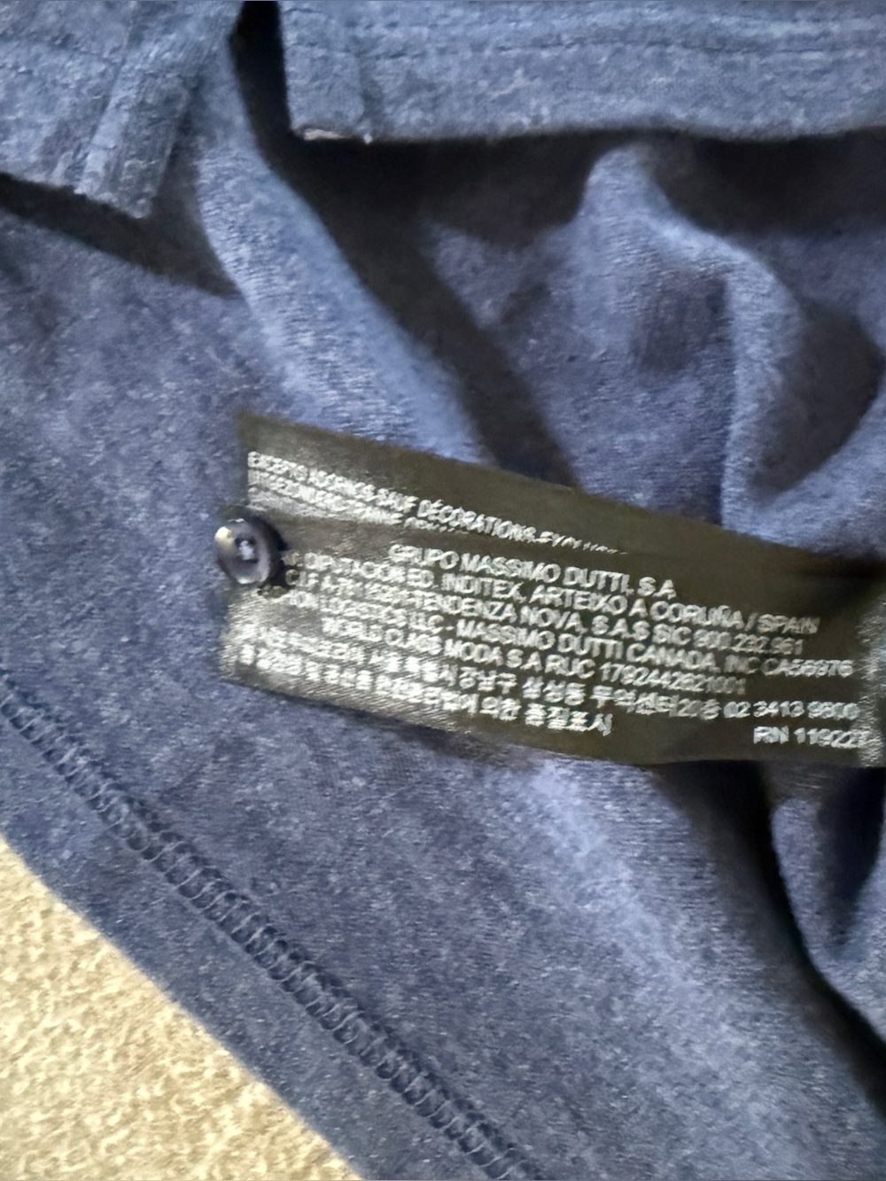 Massimo Dutti Long Sleeve Polo in Heather Navy - Picture 4 of 8